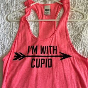 Pink Victoria’s Secret Valentines Day Cupid tank